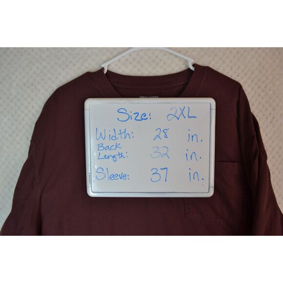 Duluth Trading Co Men's 2XL Relaxed Fit Long Tail Tee Maroon Long Sleeve - Picture 9 of 11